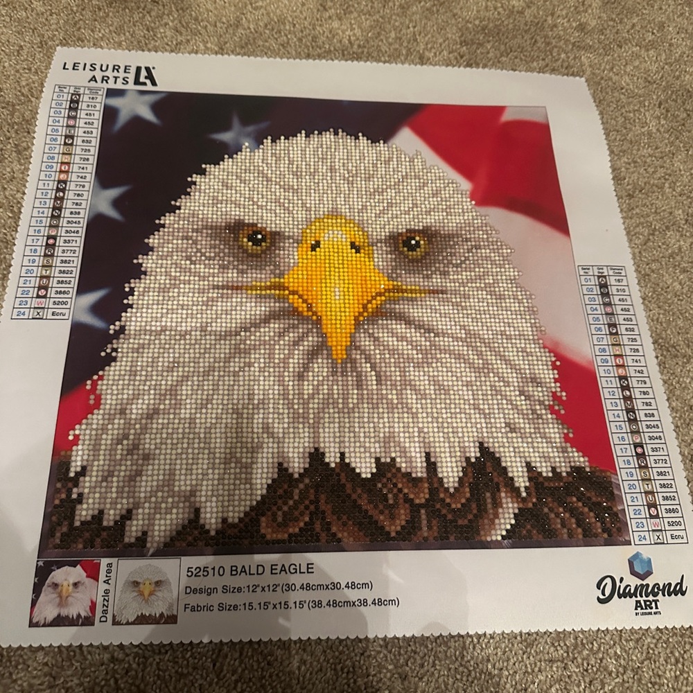 Patriotic Bald Eagle Diamond Art